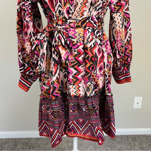 ZARA TRIBAL PRINT SLEEVED MINI DRESS SIZE SMALL - Picture 16 of 16